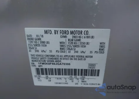 2018 Ford Explorer Limited from USA, damaged, VIN 1FM5K8F89JGA70306